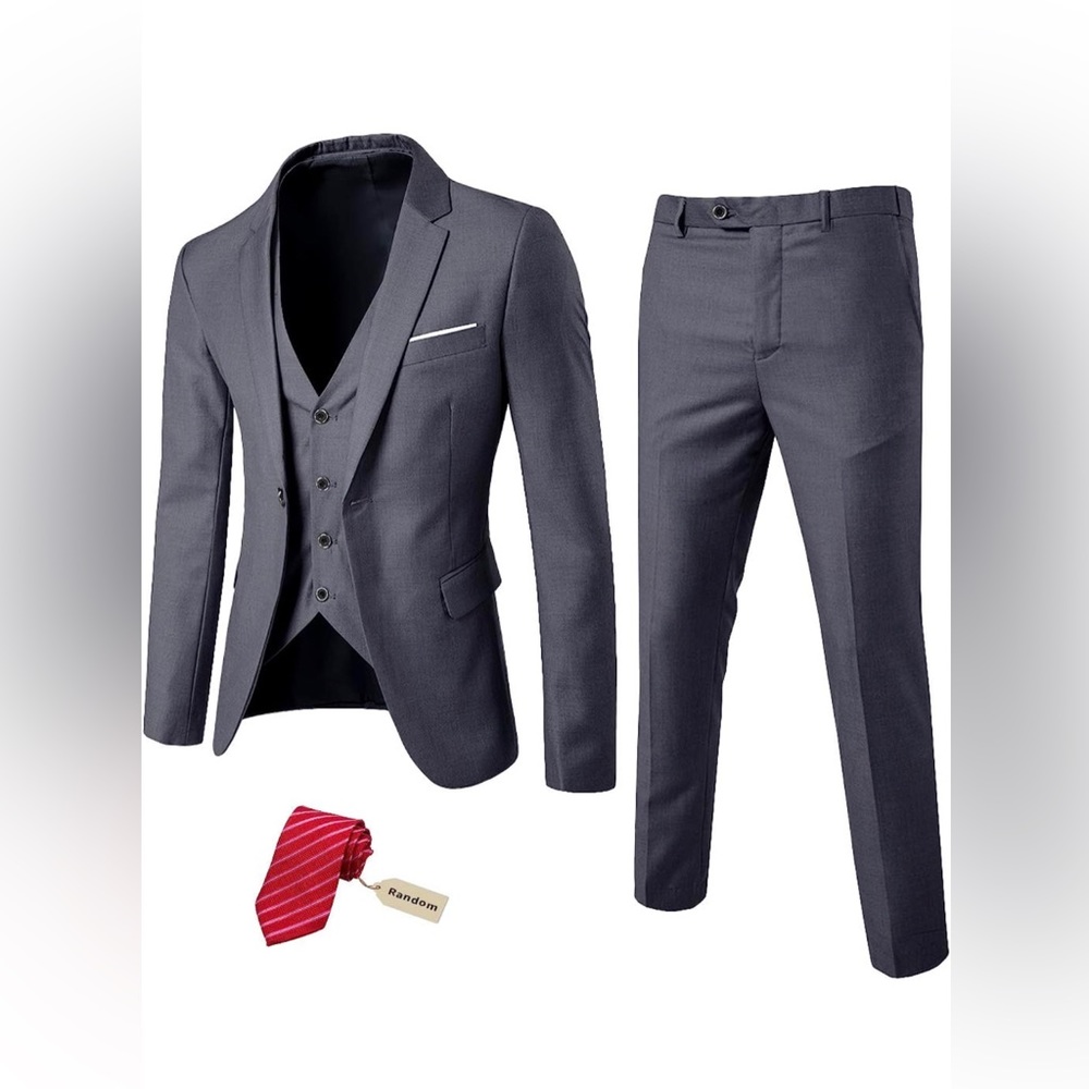 Dark Grey. 4 pc. Light weight suit. Size XS